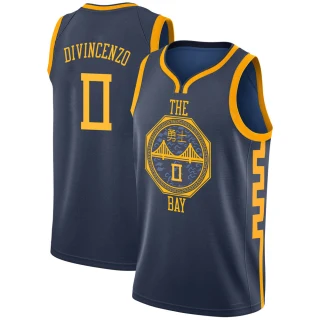 Youth Donte DiVincenzo Golden State Warriors Gold Swingman Navy 2018/19 Jersey - City Edition