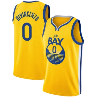 Youth Donte DiVincenzo Golden State Warriors Gold Swingman Yellow 2019/20 Jersey - Statement Edition