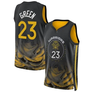 Youth Draymond Green Golden State Warriors Gold Swingman Black 2022/23 City Edition Jersey