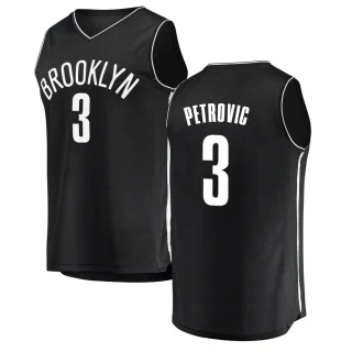 Youth Drazen Petrovic Brooklyn Nets Black Fast Break Jersey - Icon Edition