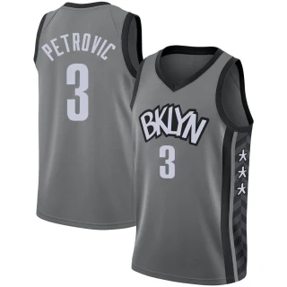 Youth Drazen Petrovic Brooklyn Nets Gray Swingman Jordan Brand 2020/21 Jersey - Statement Edition