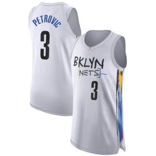 Youth Drazen Petrovic Brooklyn Nets White Authentic 2022/23 City Edition Jersey