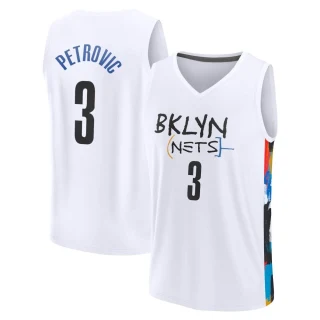 Youth Drazen Petrovic Brooklyn Nets White Fast Break 2022/23 City Edition Jersey