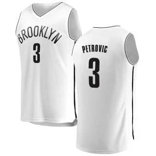 Youth Drazen Petrovic Brooklyn Nets White Fast Break Jersey - Association Edition