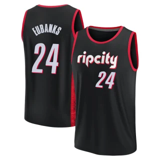 Youth Drew Eubanks Portland Trail Blazers Black Fast Break 2021/22 Replica City Edition Jersey