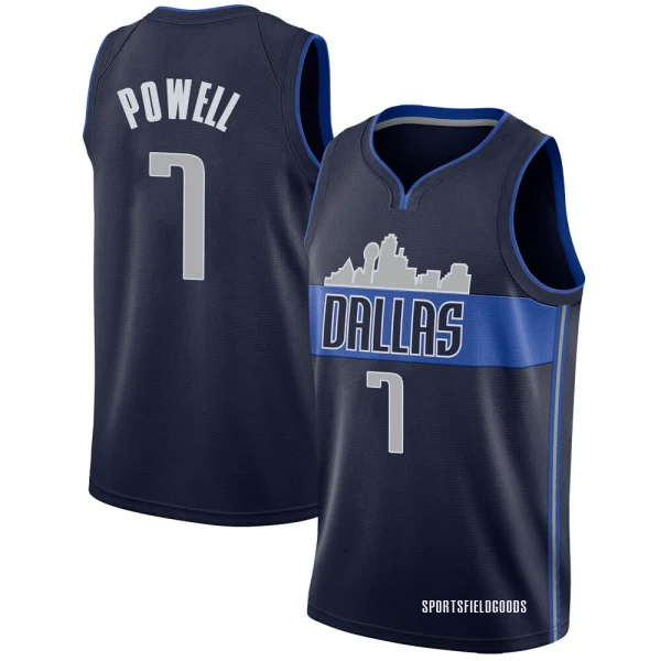 Youth Dwight Powell Dallas Mavericks Navy Swingman Jersey - Statement Edition