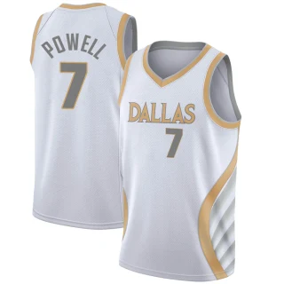 Youth Dwight Powell Dallas Mavericks White Swingman 2020/21 Jersey - City Edition