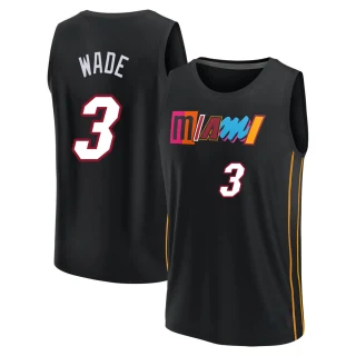 Youth Dwyane Wade Miami Heat Black Fast Break 2021/22 Replica City Edition Jersey