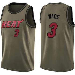 Youth Dwyane Wade Miami Heat Green Swingman Salute to Service Jersey