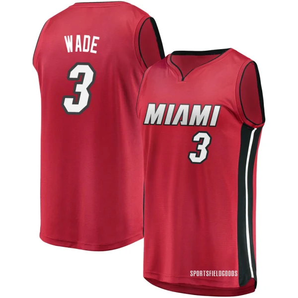 Youth Dwyane Wade Miami Heat Red Fast Break Jersey - Statement Edition