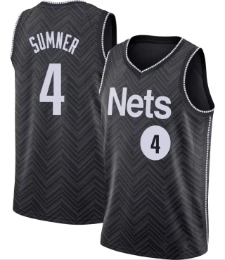 Youth Edmond Sumner Brooklyn Nets Black Swingman 2020/21 Jersey - Earned Edition