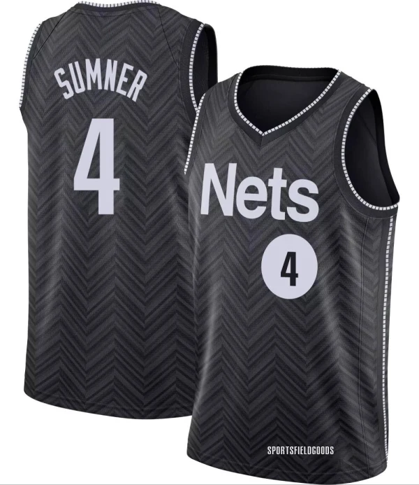 Youth Edmond Sumner Brooklyn Nets Black Swingman 2020/21 Jersey - Earned Edition
