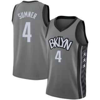 Youth Edmond Sumner Brooklyn Nets Gray Swingman Jordan Brand 2020/21 Jersey - Statement Edition