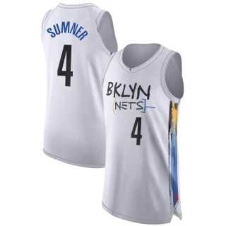 Youth Edmond Sumner Brooklyn Nets White Authentic 2022/23 City Edition Jersey
