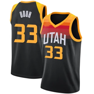 Youth Ekpe Udoh Utah Jazz Black Swingman Jaz 2021/22 Diamond Icon Edition Jersey