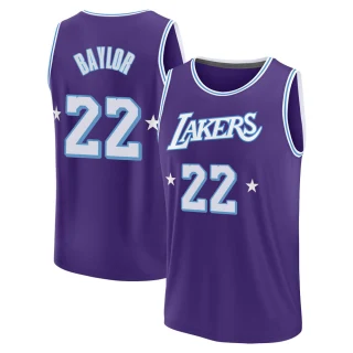 Youth Elgin Baylor Los Angeles Lakers Purple Fast Break 2021/22 Replica City Edition Jersey
