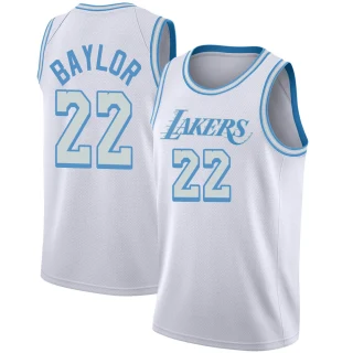 Youth Elgin Baylor Los Angeles Lakers White Swingman 2020/21 Jersey - City Edition