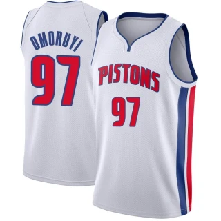 Youth Eugene Omoruyi Detroit Pistons White Swingman Jersey - Association Edition