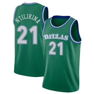 Youth Frank Ntilikina Dallas Mavericks Green Swingman 2020/21 Hardwood Classics Jersey