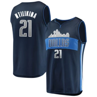Youth Frank Ntilikina Dallas Mavericks Navy Fast Break Jersey - Statement Edition