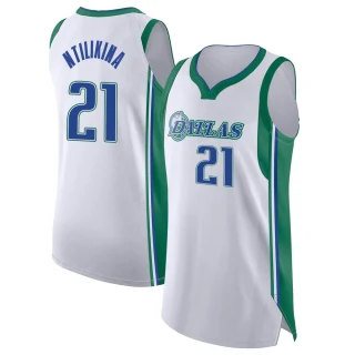 Youth Frank Ntilikina Dallas Mavericks White Authentic 2021/22 City Edition Jersey
