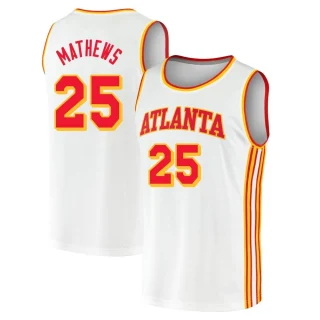 Youth Garrison Mathews Atlanta Hawks White Fast Break 2020/21 Jersey - Association Edition