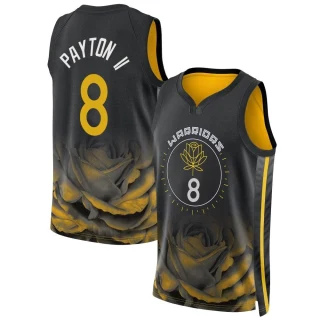 Youth Gary Payton II Golden State Warriors Gold Swingman Black 2022/23 City Edition Jersey