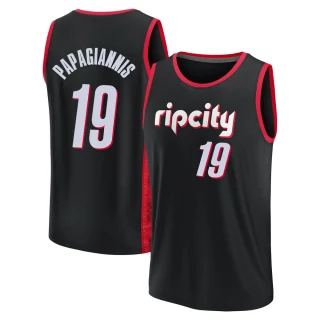 Youth Georgios Papagiannis Portland Trail Blazers Black Fast Break 2021/22 Replica City Edition Jersey
