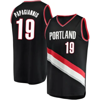 Youth Georgios Papagiannis Portland Trail Blazers Black Fast Break Jersey - Icon Edition