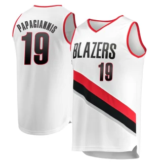 Youth Georgios Papagiannis Portland Trail Blazers White Fast Break Jersey - Association Edition