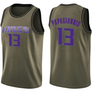 Youth Georgios Papagiannis Sacramento Kings Green Swingman Salute to Service Jersey