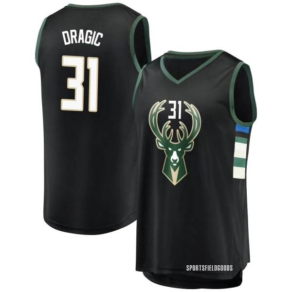 Youth Goran Dragic Milwaukee Bucks Black Fast Break Jersey - Statement Edition