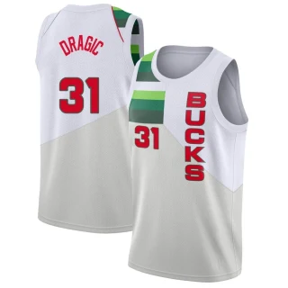 Youth Goran Dragic Milwaukee Bucks White Swingman 2018/19 Jersey - Earned Edition
