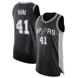 Youth Gorgui Dieng San Antonio Spurs Black Authentic Jersey - Icon Edition