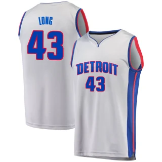 Youth Grant Long Detroit Pistons Gray Fast Break Alternate Jersey - Statement Edition