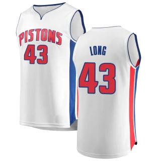 Youth Grant Long Detroit Pistons White Fast Break Jersey - Association Edition