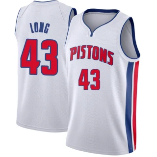 Youth Grant Long Detroit Pistons White Swingman Jersey - Association Edition