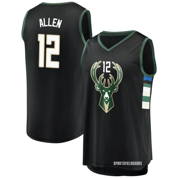 Youth Grayson Allen Milwaukee Bucks Black Fast Break Jersey - Statement Edition