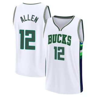 Youth Grayson Allen Milwaukee Bucks White Fast Break 2021/22 Replica City Edition Jersey