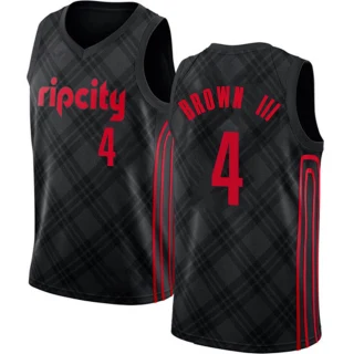 Youth Greg Brown III Portland Trail Blazers Black Swingman Jersey - City Edition