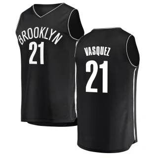 Youth Greivis Vasquez Brooklyn Nets Black Fast Break Jersey - Icon Edition