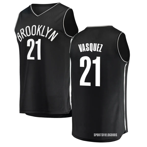 Youth Greivis Vasquez Brooklyn Nets Black Fast Break Jersey - Icon Edition