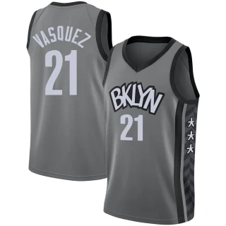 Youth Greivis Vasquez Brooklyn Nets Gray Swingman Jordan Brand 2020/21 Jersey - Statement Edition