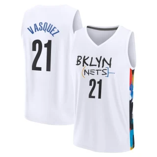 Youth Greivis Vasquez Brooklyn Nets White Fast Break 2022/23 City Edition Jersey
