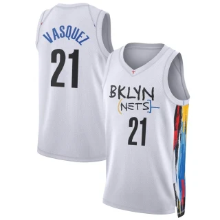 Youth Greivis Vasquez Brooklyn Nets White Swingman 2022/23 City Edition Jersey