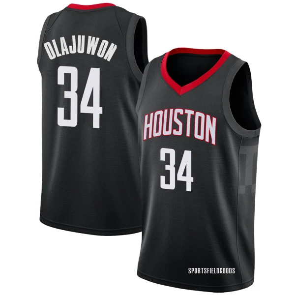 Youth Hakeem Olajuwon Houston Rockets Black Swingman Jersey - Statement Edition