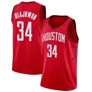 Youth Hakeem Olajuwon Houston Rockets Red Swingman 2018/19 Jersey - Earned Edition