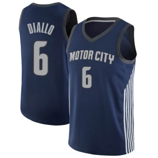 Youth Hamidou Diallo Detroit Pistons Navy Swingman Jersey - City Edition