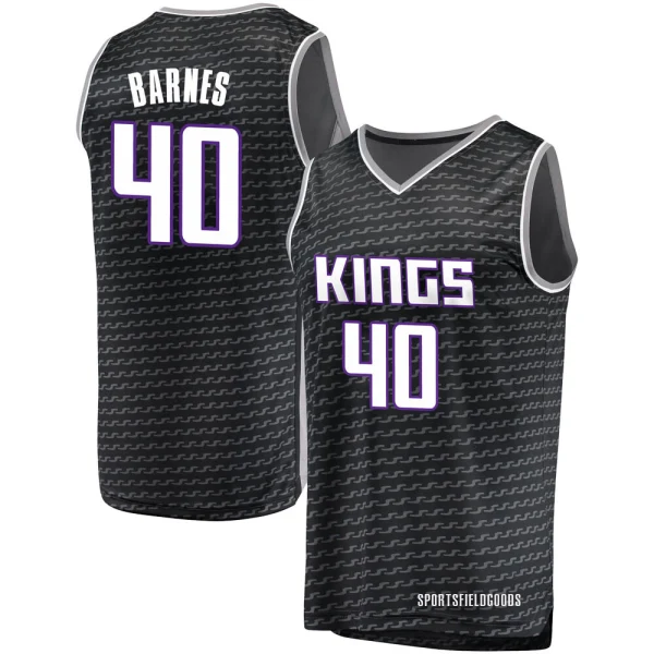Youth Harrison Barnes Sacramento Kings Black Fast Break Jersey - Statement Edition