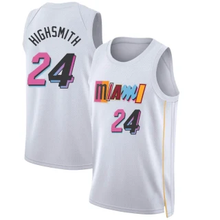 Youth Haywood Highsmith Miami Heat White Swingman 2022/23 City Edition Jersey